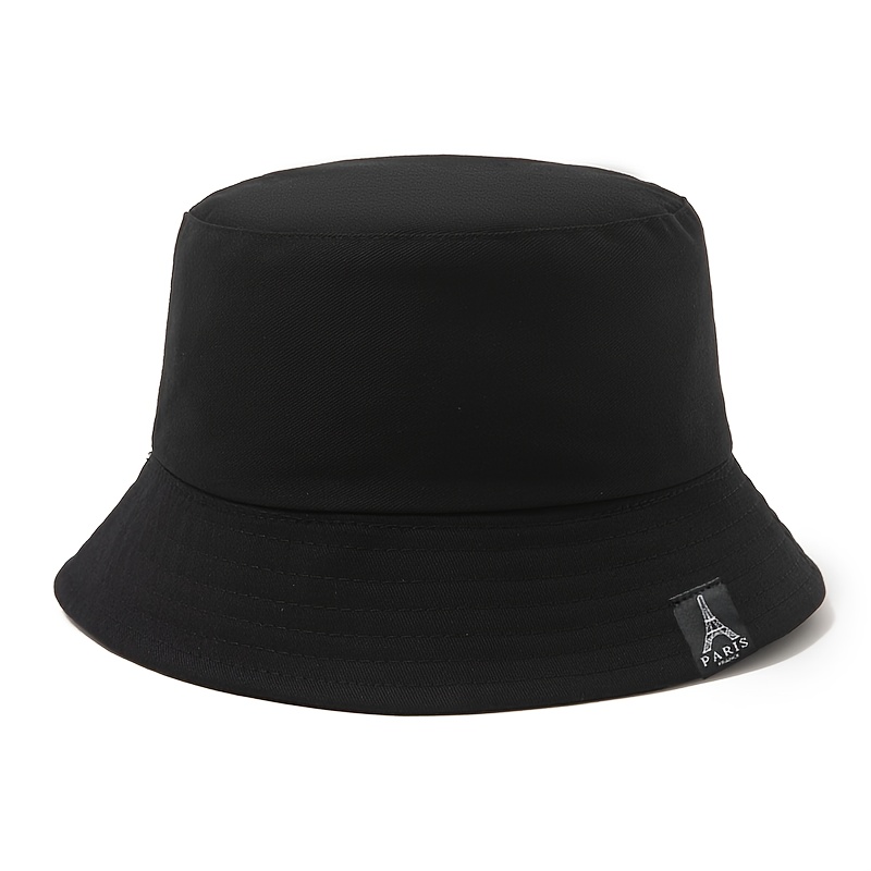 TEMU Men's Outdoor Bucket Hat, "paris" Eiffel Tower Logo Car Logo Camping Portable Fisherman Hat, Spring And Summer Unisex Solid Color Hat, Suitable