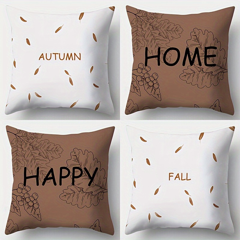 autumn theme throw pillow covers 100% polyester machine Temu Oman