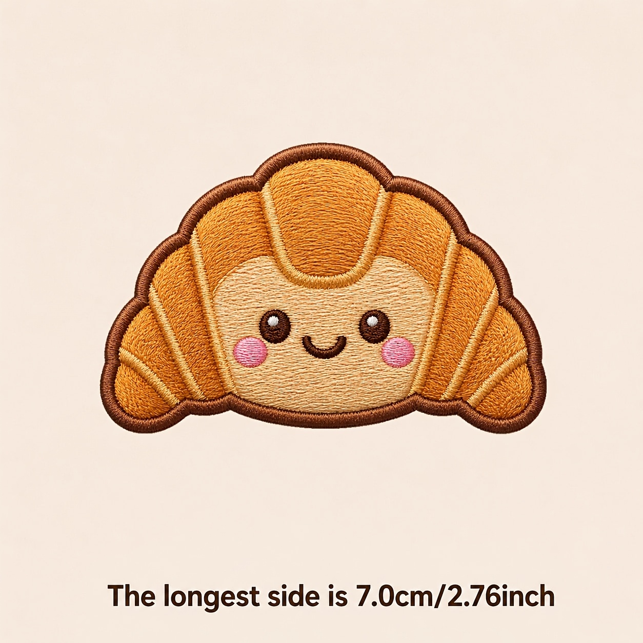 TEMU Kawaii Croissant Cartoon With Light And Brown, Tan, Eyes, And Vintage Heat Transfer Stickers For T-shirts Hoodies Sweatshirts Tote Bags Fabric