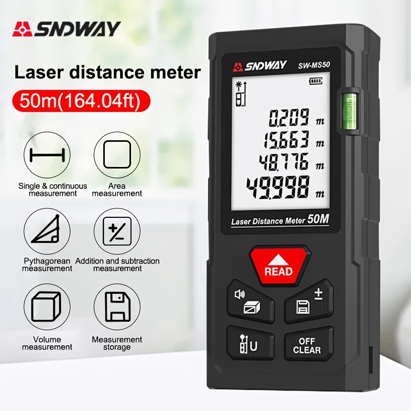 Image of Laser Measure Tool 100m/328ft Laser Distance Measure Digital Laser Tape Measure 2mm Accuracy Laser Rangefinder