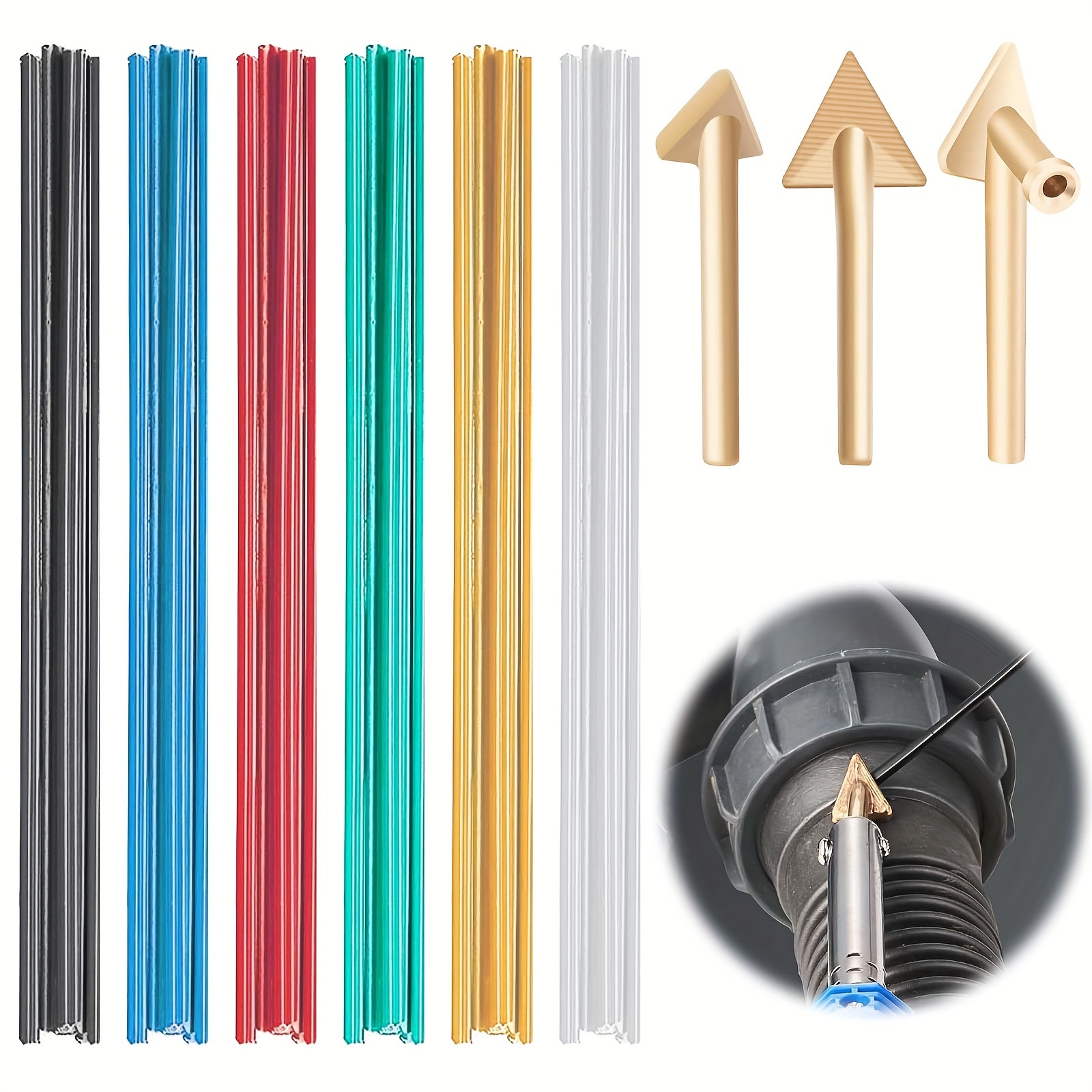 

Professional Plastic Welding Kit With 60 Rods And 3 Nozzle Tips, Metal & Plastic Material, Lead-free, Surface Repair Tools For Welding And Repairing Plastic (pp)