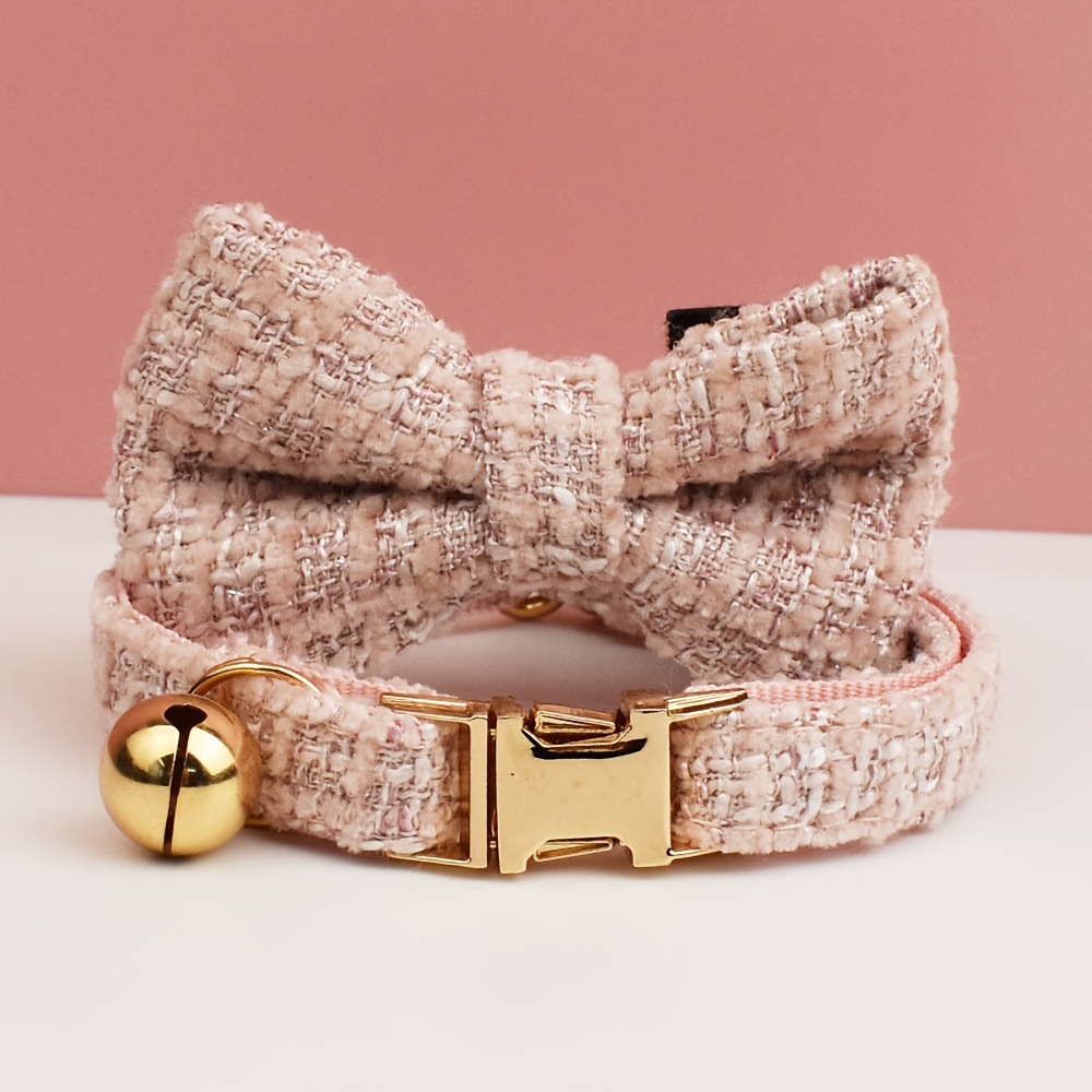 TEMU Custom Cat Collars, Cat Collars With Bows, Adjustable Cat Collars With Bells, And Pet Supplies For Cats That Engraved, Without Battery