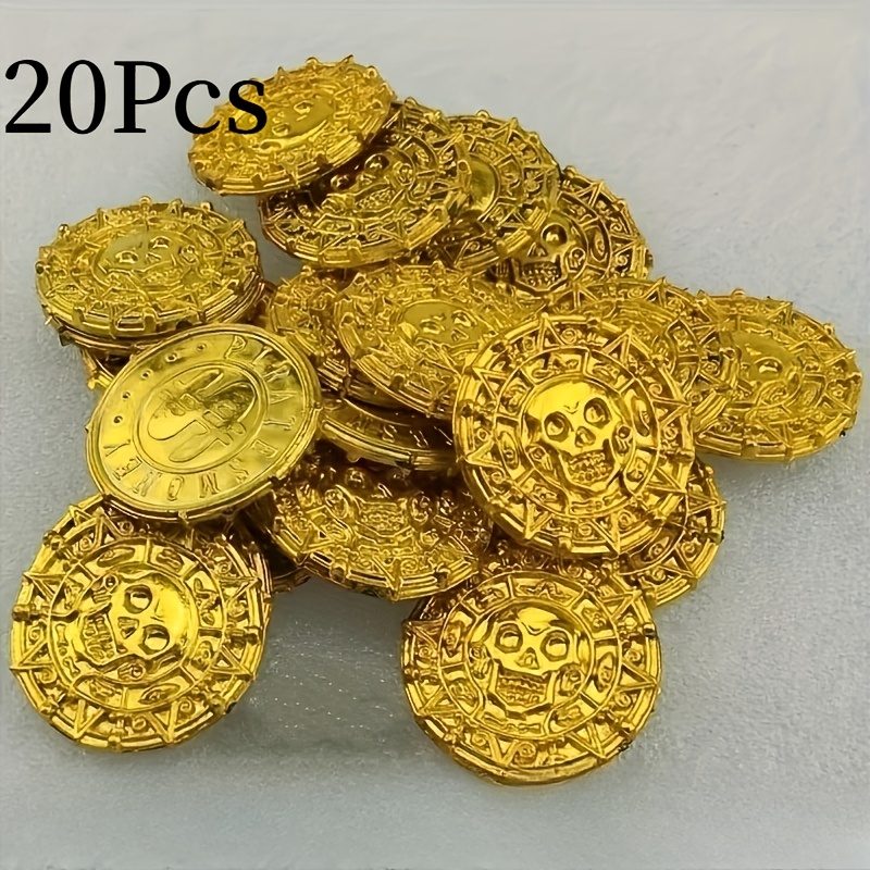 Image of /100pcs Suitable For Treasure Hunt Parties, Roman & Pirate Themed Retro & Decorations, Non-toxic Plastic Suitable For Halloween, Pirate Party Favors, Treasure Hunt Activity Gifts