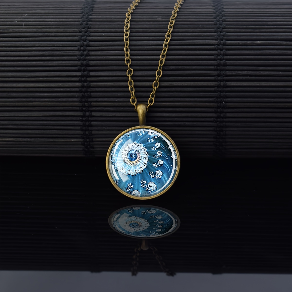 Women's Mandala Pattern Round Pendant Necklace