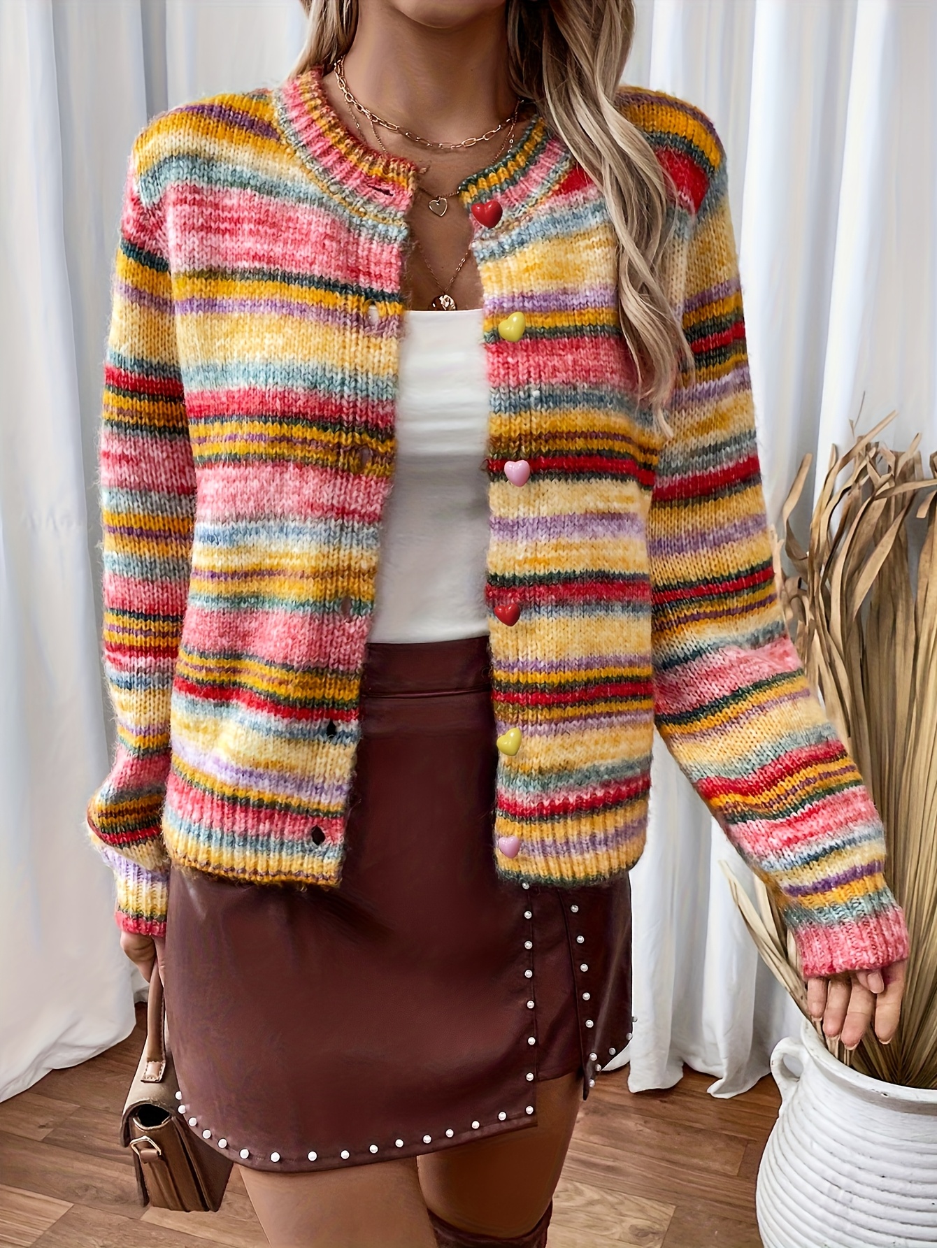 Bunte Strickjacke Regenbogen Strickjacke Regenbogen Strickjacke