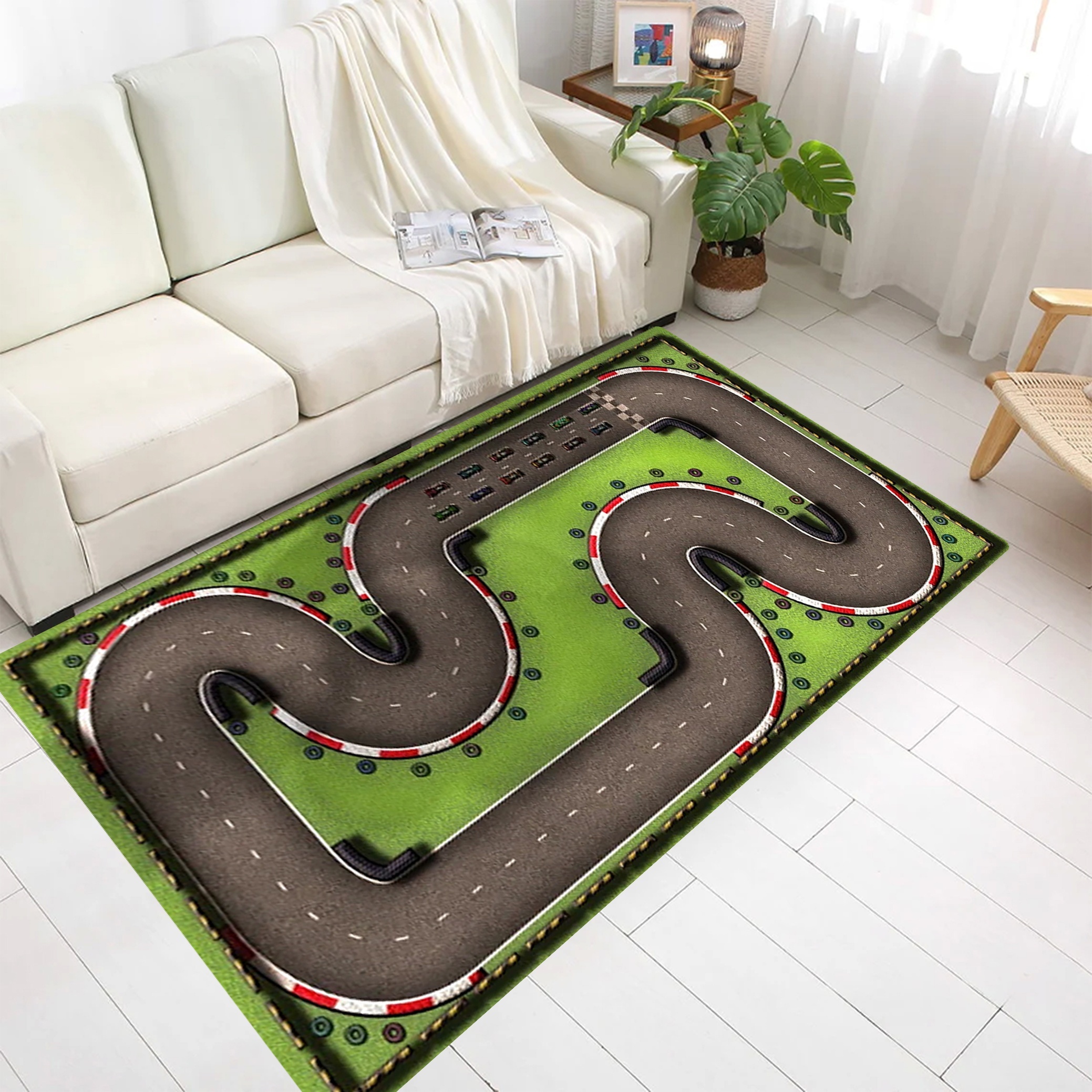 

Route Pattern Area Rug - Soft, Non-slip, Machine Washable Polyester Carpet For Bedroom, Living Room, Dorm Decor - 1pc