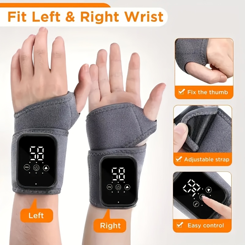 Hand Massager with Heat & Vibration – Adjustable Speed Electric Hand Therapy Device with Wrist Support Strap for Men & Women, Portable Relaxation Tool — Zaynora Luxury Marketplace