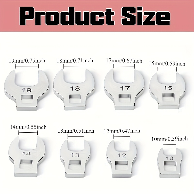 8pcs Replaceable Open-End Wrench Set with Interchangeable Heads