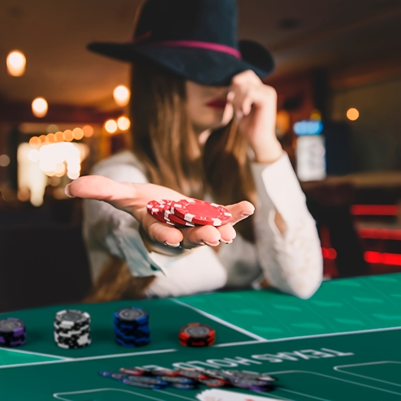 Texas Hold'em Poker Table Mat with Non-Slip Backing