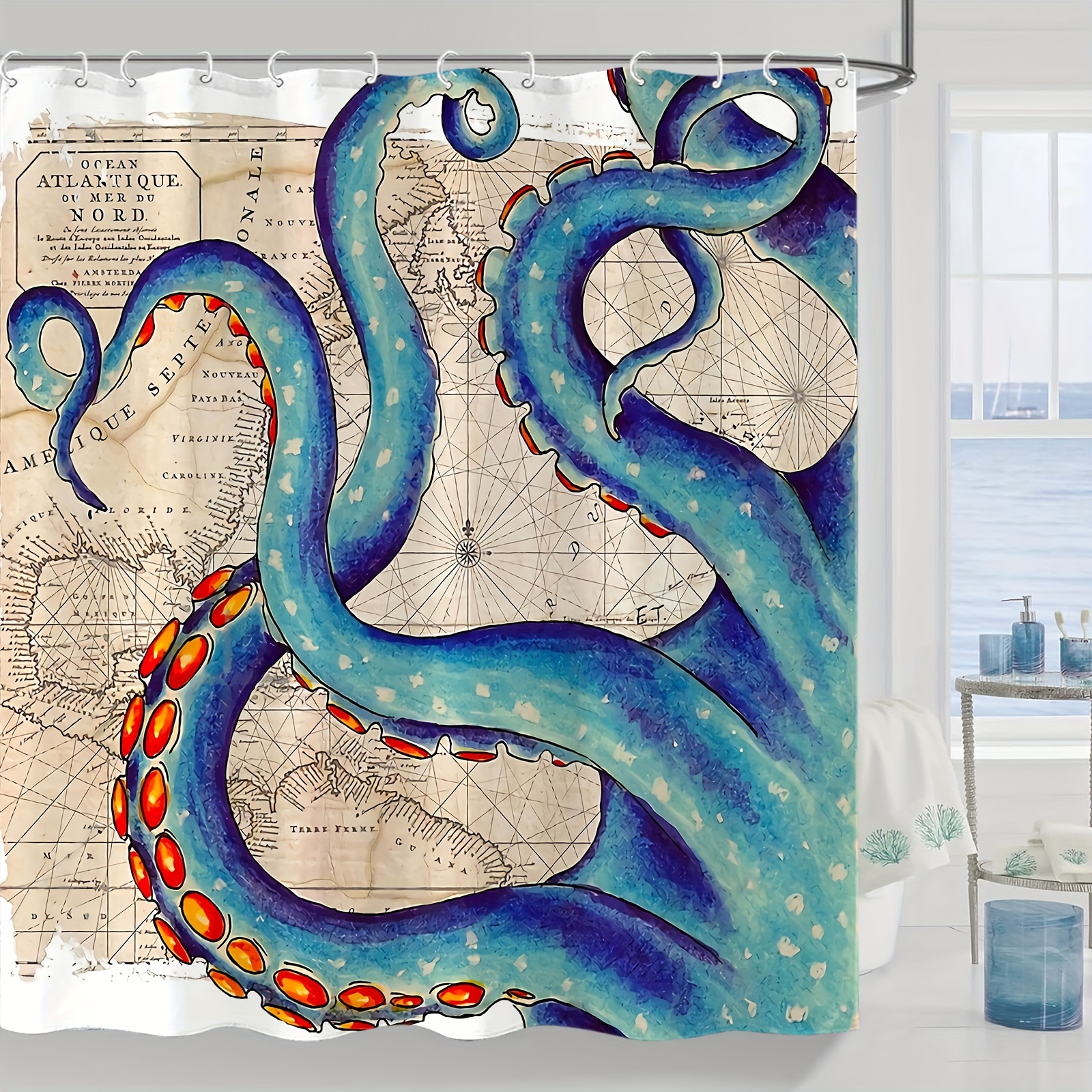 tentacle shower curtain shower Temu Mauritius