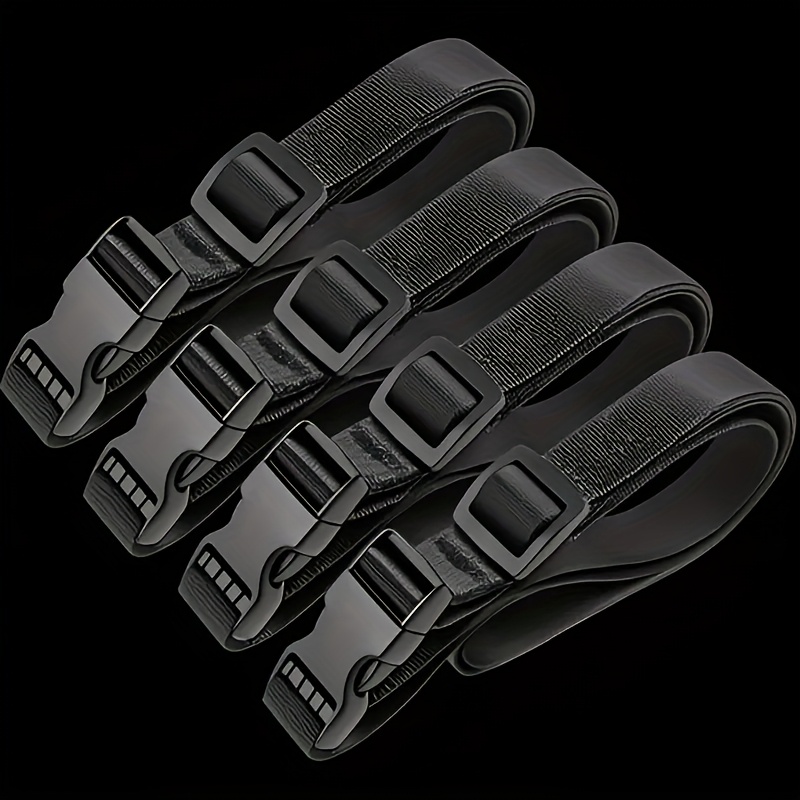 4pcs Nylon Belt, Adjustable Non-elastic Elastic Rope, Fixing Belt With , For Travel And Cargo Fixing