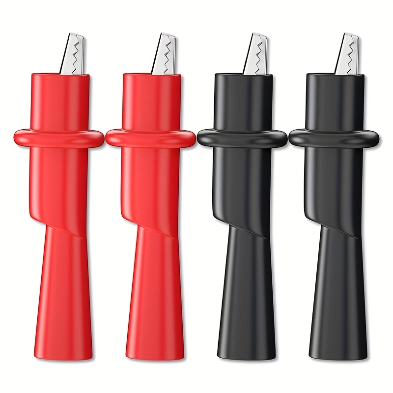 4 db krokodilcsipesz tesztelő eszköz és banán alakú tesztelő vezeték csipesz; Laboratóriumi elektromos teszteléshez…: retailer-supplied image