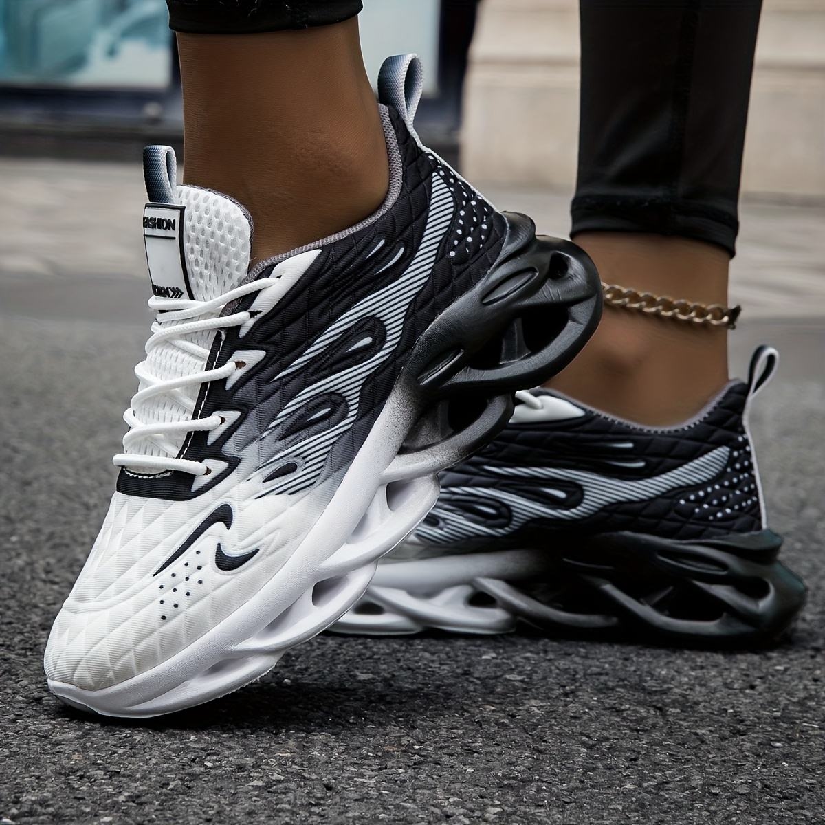 Image of Ladies' Gradient Casual Running Shoes With A Twisted Sole, Perfect For Sports. Couple's Outdoor Footwear., Women Shoes, Sneakers