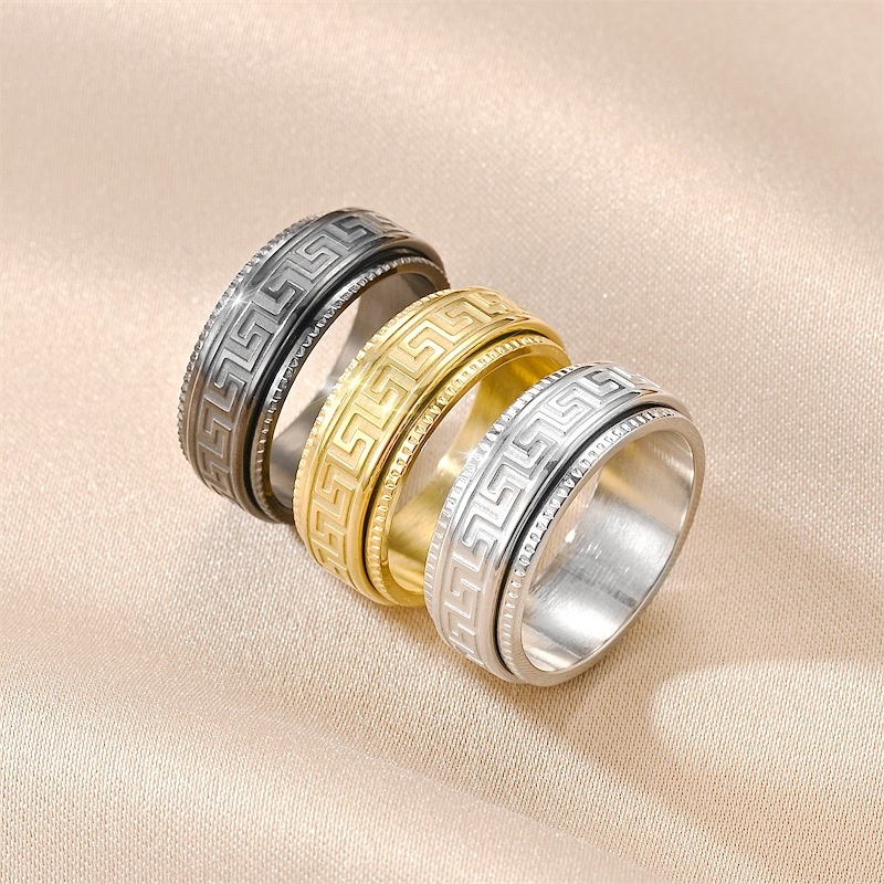 the retro fretwork rotatable ring is   in 3 colors suitable for festivals such as   and christmas   a trendy and personalized accessory Product details 0