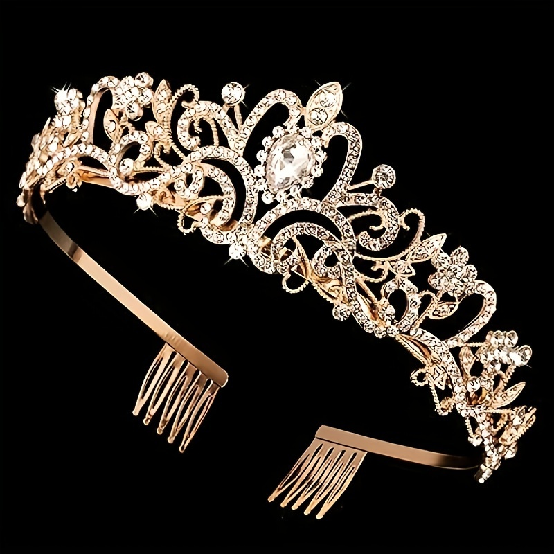 TEMU A Sparkling Crown (with Comb), An Accessory For Party Holiday Hairstyles, A Perfect Birthday Gift, And A Great Present For Christmas And New Year 2025