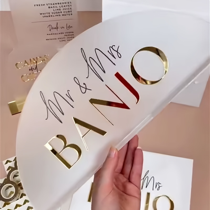 3d Mirror Acrylic Arch Decoration, Wedding & Festival Main Table Mr. & Mrs. Sign, Laser-cut Bride And Groom Sweetheart Table Decor Sign