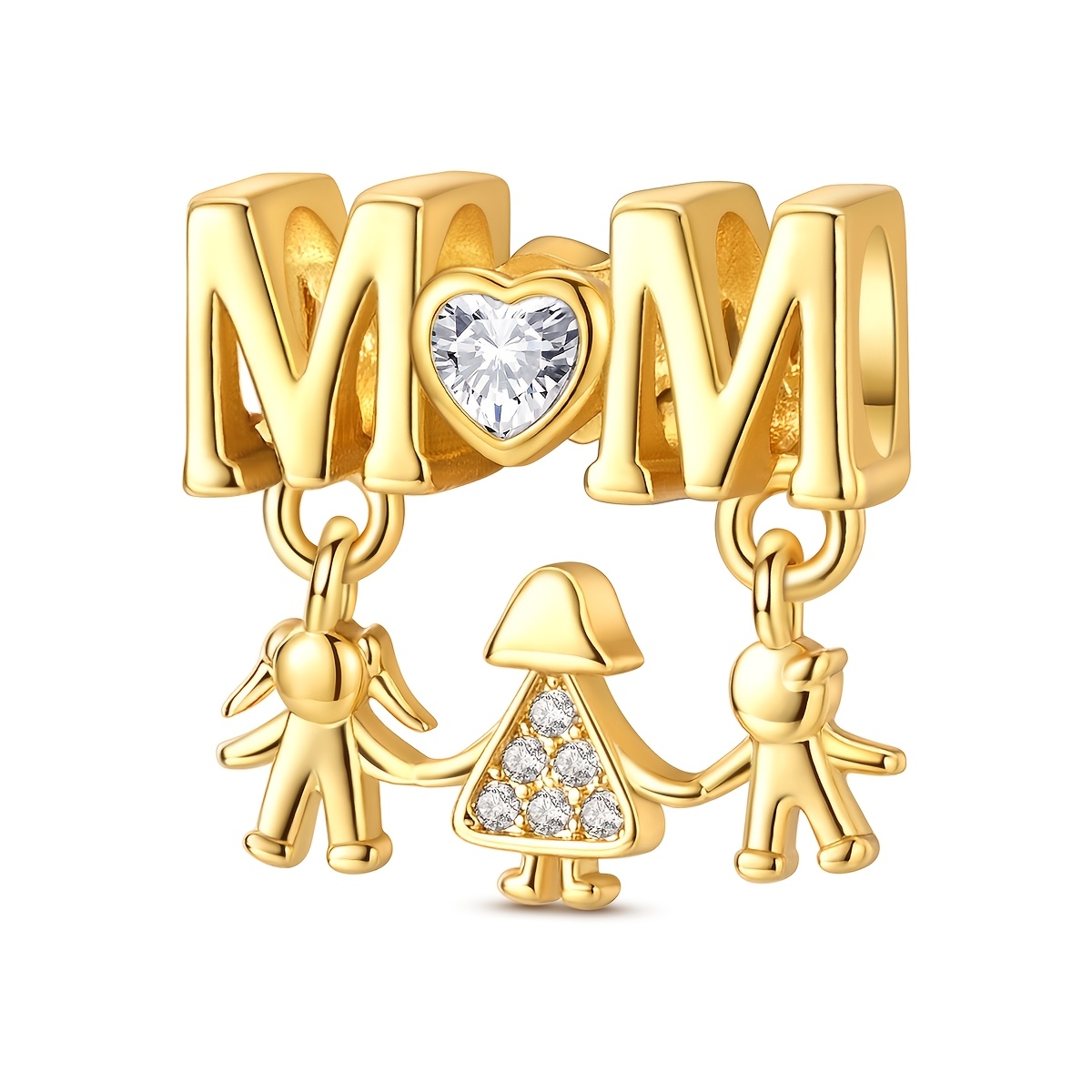 TEMU 18k Golden Plated Hand-holding Heart Pendant Charms Suitable For Snake Bone Bracelets & Necklaces, Making Accessories With Clasps For Bracelet