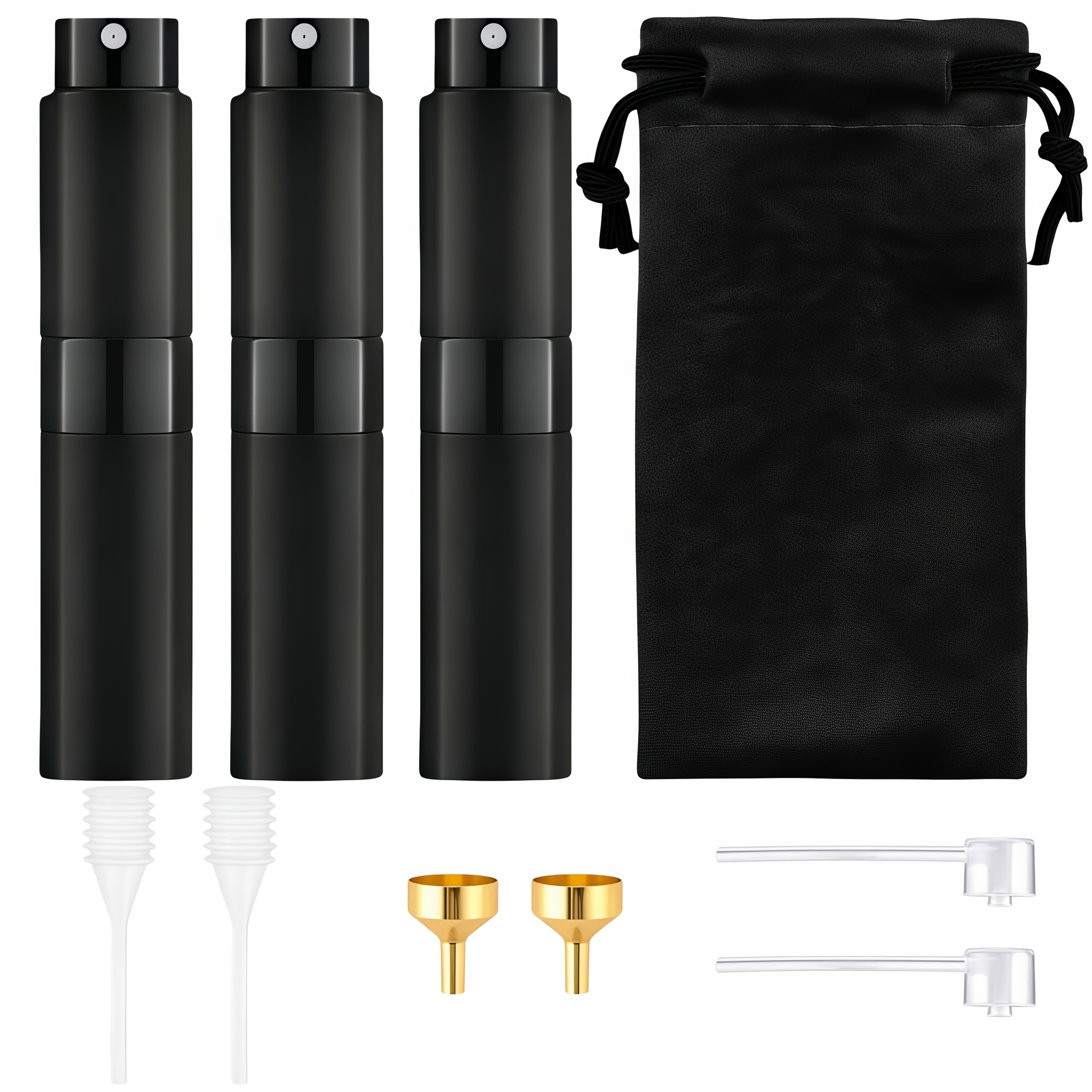 TEMU 3pcs 8ml Refillable Perfume Spray Bottles - Portable Travel Atomizers, Effortlessly Spray Perfume