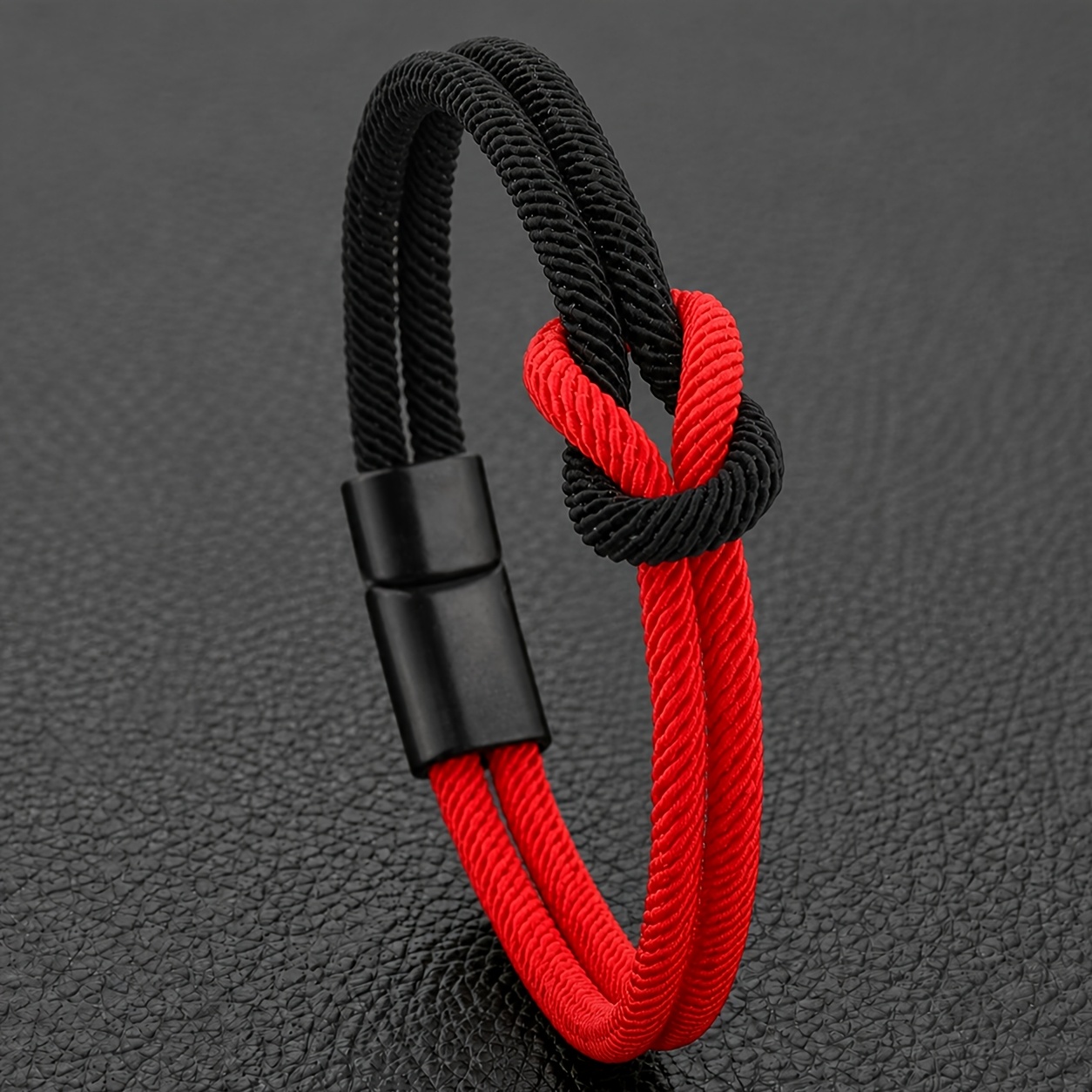 TEMU Bracelet 1 pièce en corde tressée, Bracelet pour homme à nœuds concentriques pour les loisirs de , Unisexe, Bracelet de couple, Bijou de mode