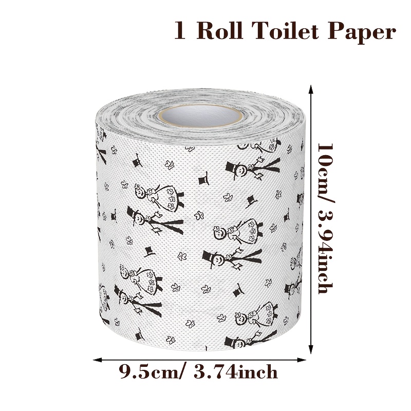 E-shop 1 Rolle, Hochzeitsfeier Toilettenpapier, Braut-Bräutigam-Muster bedruckte Toilettenpapierrolle, Rustikale Hochzeitsfeier-Dekoration,