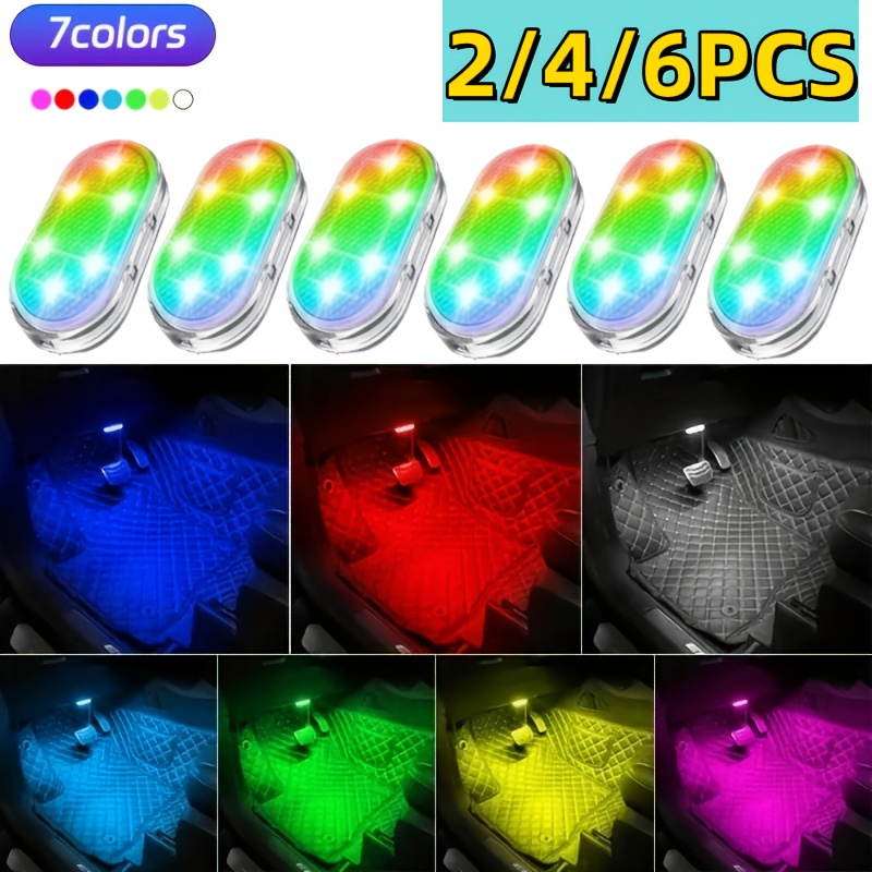 6 4 2pcs car interior ambient lights rgb footwell decorative lights magnetic led touch activated car lights usb powered suitable for sedans pickups suvs and   Product details 0