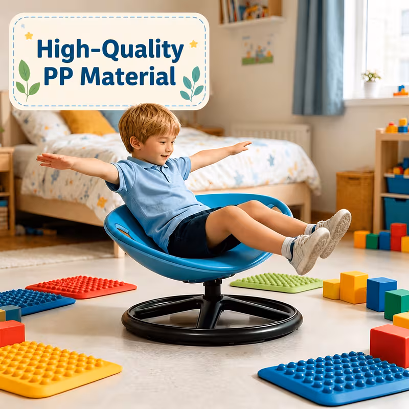 spinning sensory chair outdoor athletics red blue durable plastic and metal materials suitable for and adhd patients enhances coordination and attention Product details 7