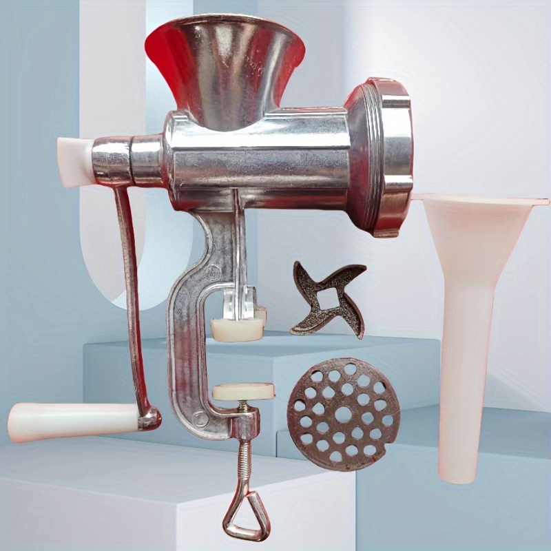 manual sausage stuffer machine aluminum meat grinder with 1 10l capacity hand crank sausage maker   meat mincer for homemade   casing tool included no electricity needed details 0