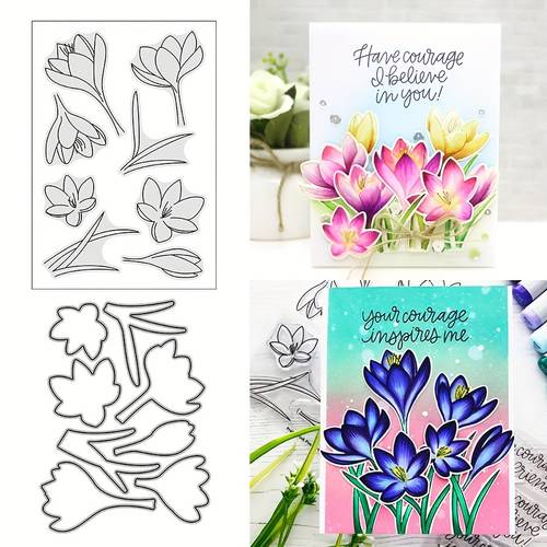 schöne blumen blätter serie klarstempel metall-schneidematrizen-set für diy scrapbooking dekoration papierbasteln album kartenherstellung prägen prägen
