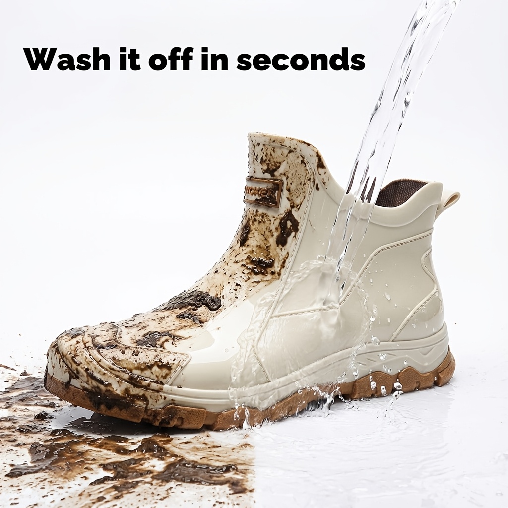Unisex Short Ankle Rain Boots, Lightweight & Comfortable