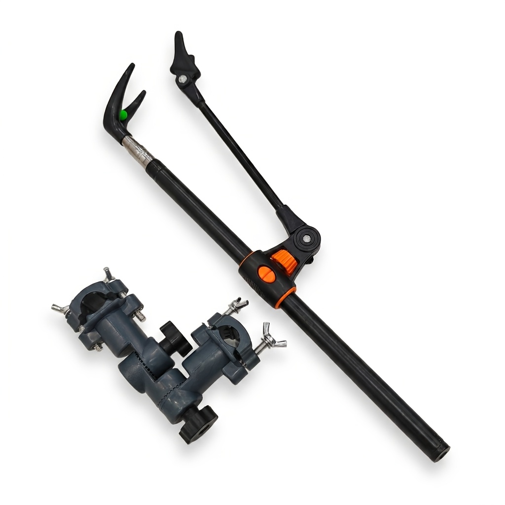 TEMU Juego de soporte de varilla con abrazadera para silla de pesca, soporte telescópico ajustable con conector universal de 360°, accesorio