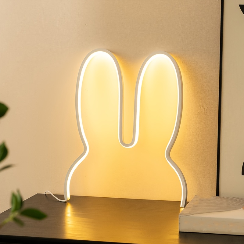 1pc cute rabbit led wall lamp usb plug in three color dimmable night light for bedroom office study room decor ideal gift for mothers day valentines   room light   design usb powered lamp rabbit night light Product details 4