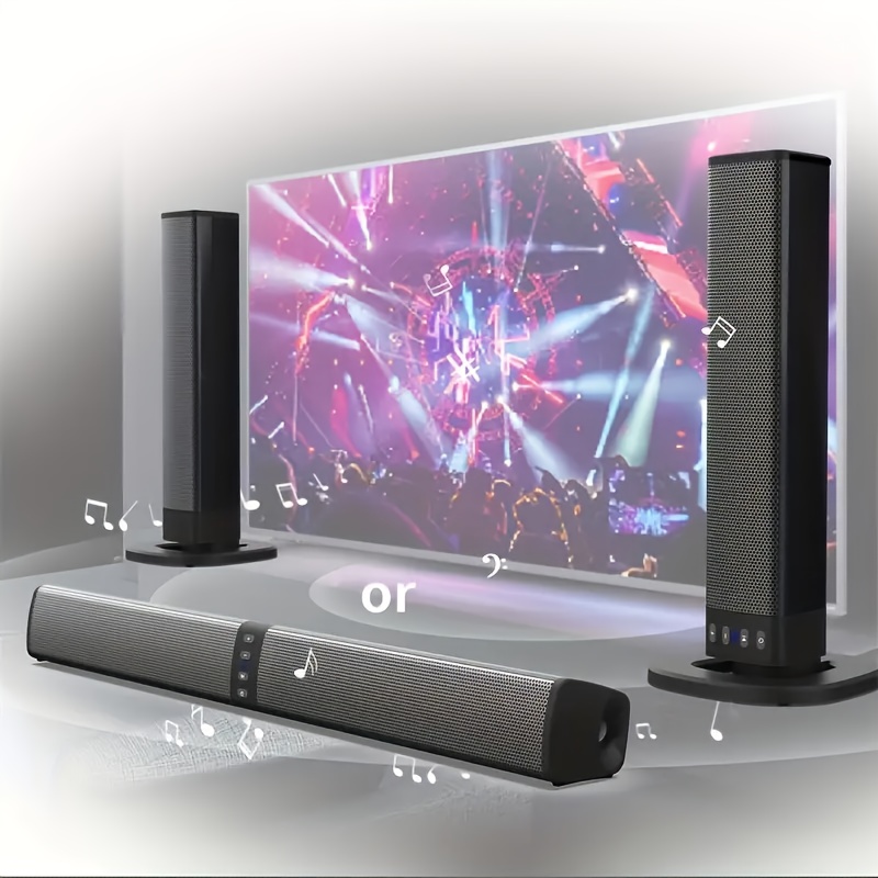 2-in-1   & Subwoofer Home Theater System with Wireless, USB/TF/AUX/FM/RCA  , Built-in 2000mAh Battery, 4.1 Channel Surround Sound, Compatible with TV, Computer, Smartphone, Game Console, DVD Player - Easy Setup, Remote Control Included, Bass Enhancement,  , Durable Construction,   Audio, Movie Enthusiasts, Music Lovers