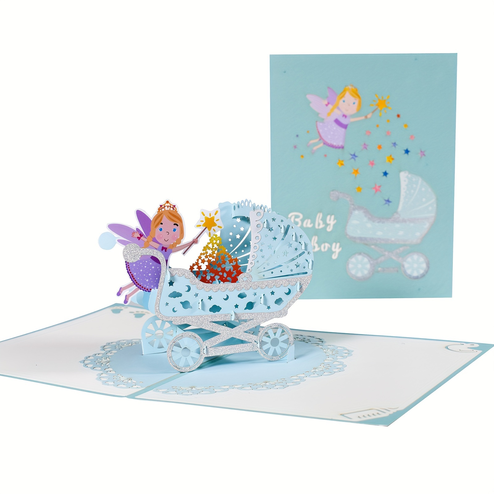 Image of Newborn Baby Shower Pop Up Card For Baby Boy Girl
