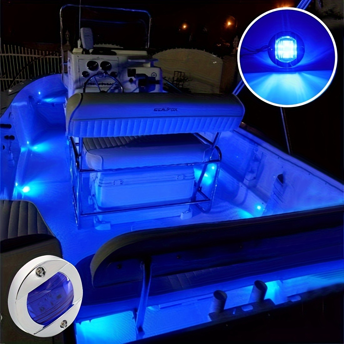 4pcs 12v marine stern circular 6w led taillights navigation lights deck lights marine led lights   lights marine yacht lights low frequency boats yachts