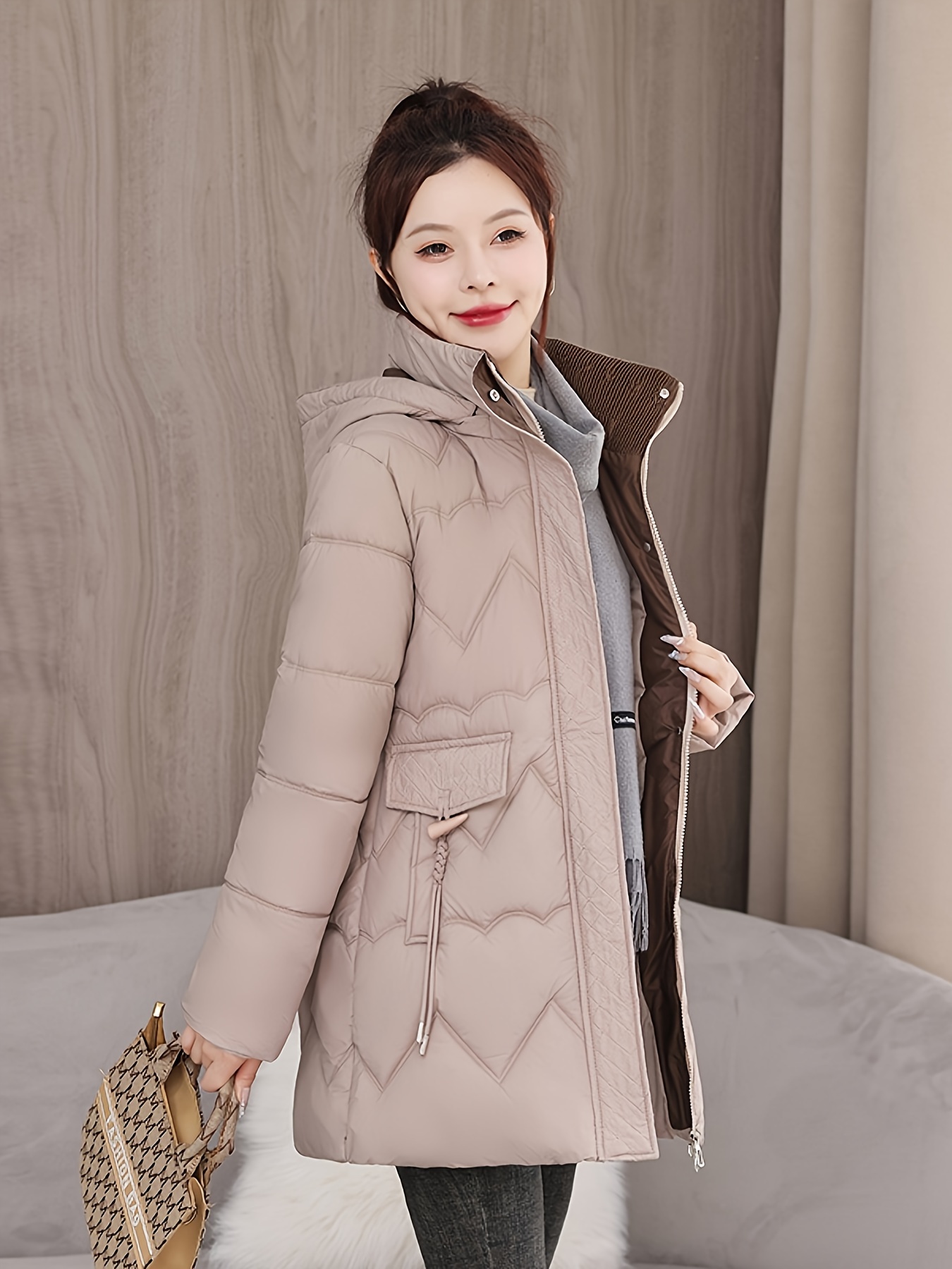 womens korean style winter coat thick insulated long jacket Temu