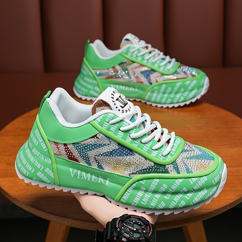 Baskets Homme Tendance Légères 1 paire de baskets à la mode pour hommes - Chaussures basses décontractées à lacets avec dessus en faux, intérieur en tissu et semelle en caoutchouc