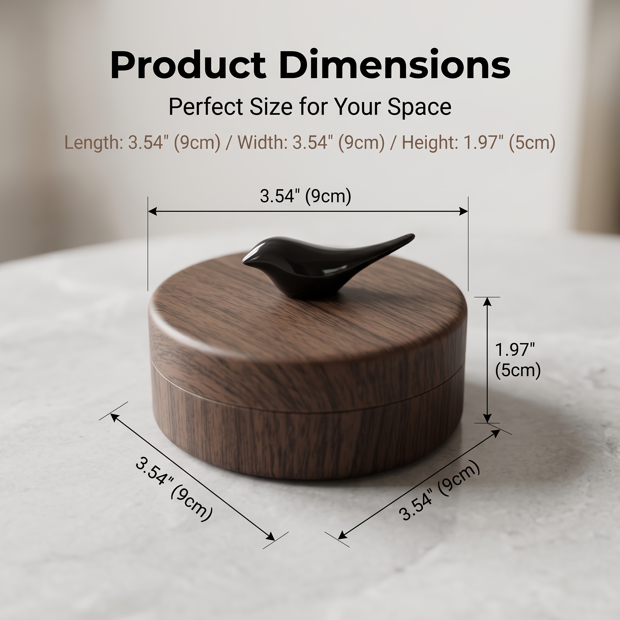 Bird-Shaped Ashtray with Lid, Windproof Ash Holder with Stainless Steel Liner, Easy-To-Clean Wood-Grain Ash Tray for Home Office