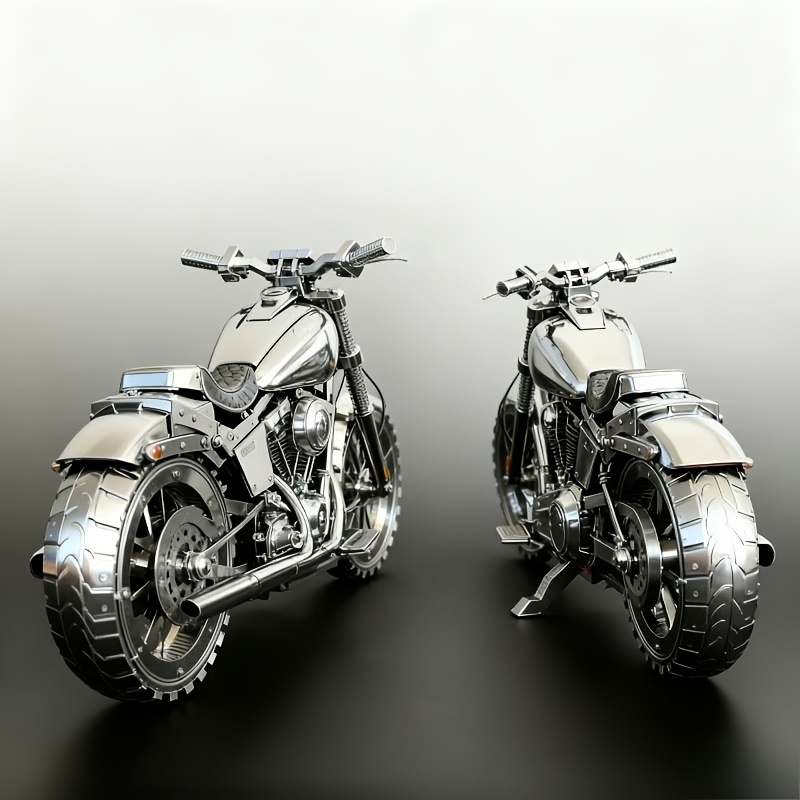 TEMU 3d Metal Puzzle Motorcycle Model Kit, Assembly Stainless , No Glue Required, Includes 2 Metal Model Sheets, 6- Difficulty, Motorcycle Puzzle Toy