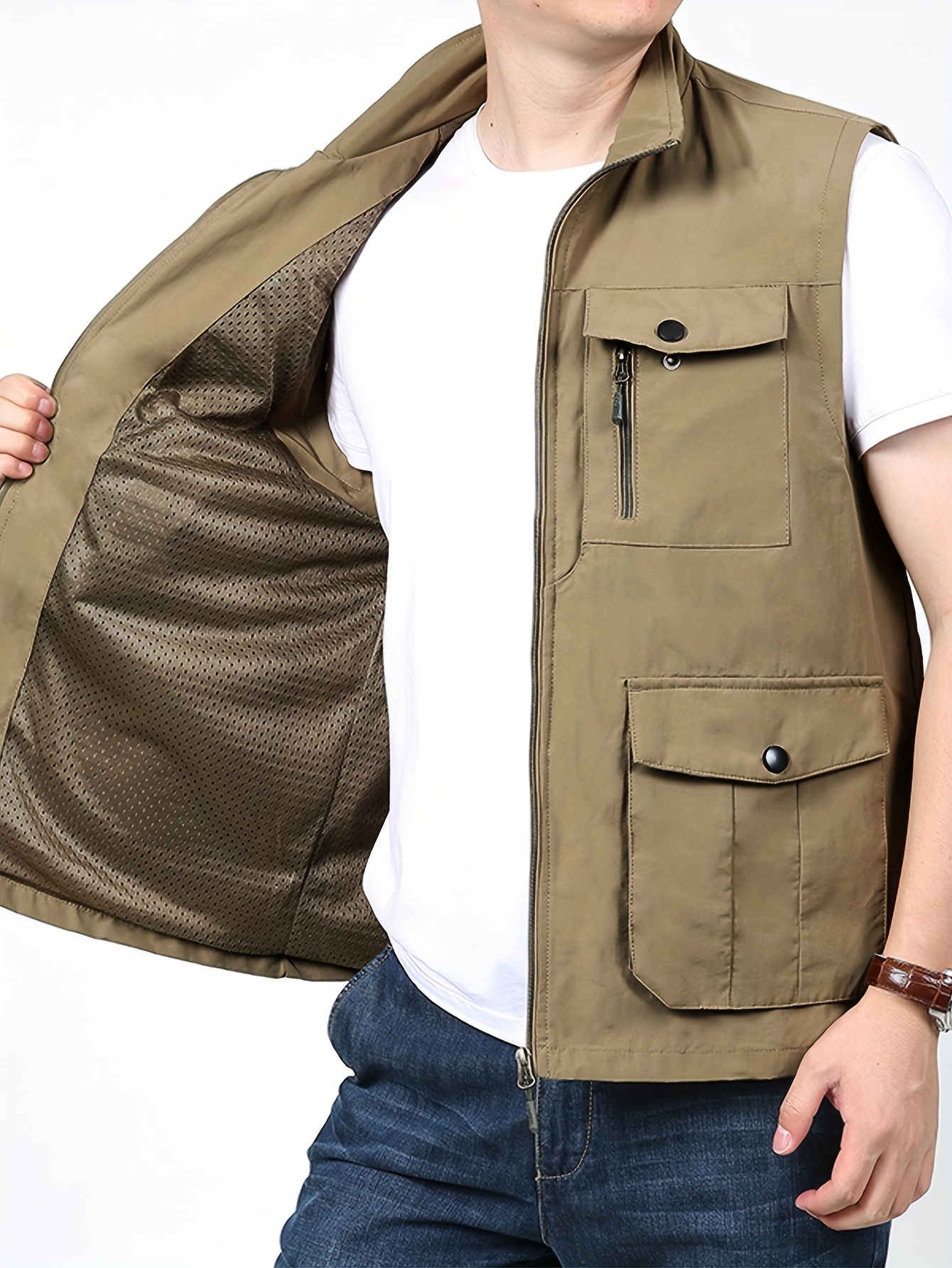 *'* Cargo Vest Jacket For Outdoor, Daily Jacket