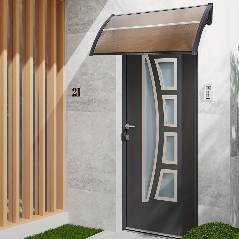 Image of No-tools Entryway Awning - Lightweight Pp Frame, Shelter For Front Door In 60x100cm