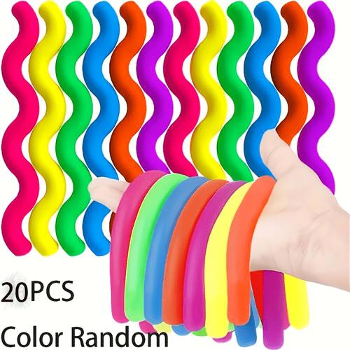 gift for her him 2opcs macaron colored simulated elastic decompression noodles handmade event and party prize gifts office decompression and venting supplies noodle shop window decoration supplies random color