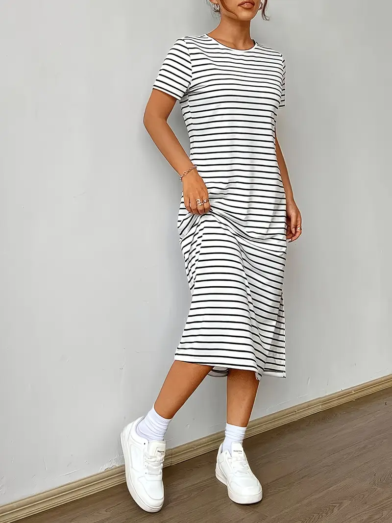 slit t shirt dress with shorts Chic Slit T-Shirt Dress with Shorts Rovena
