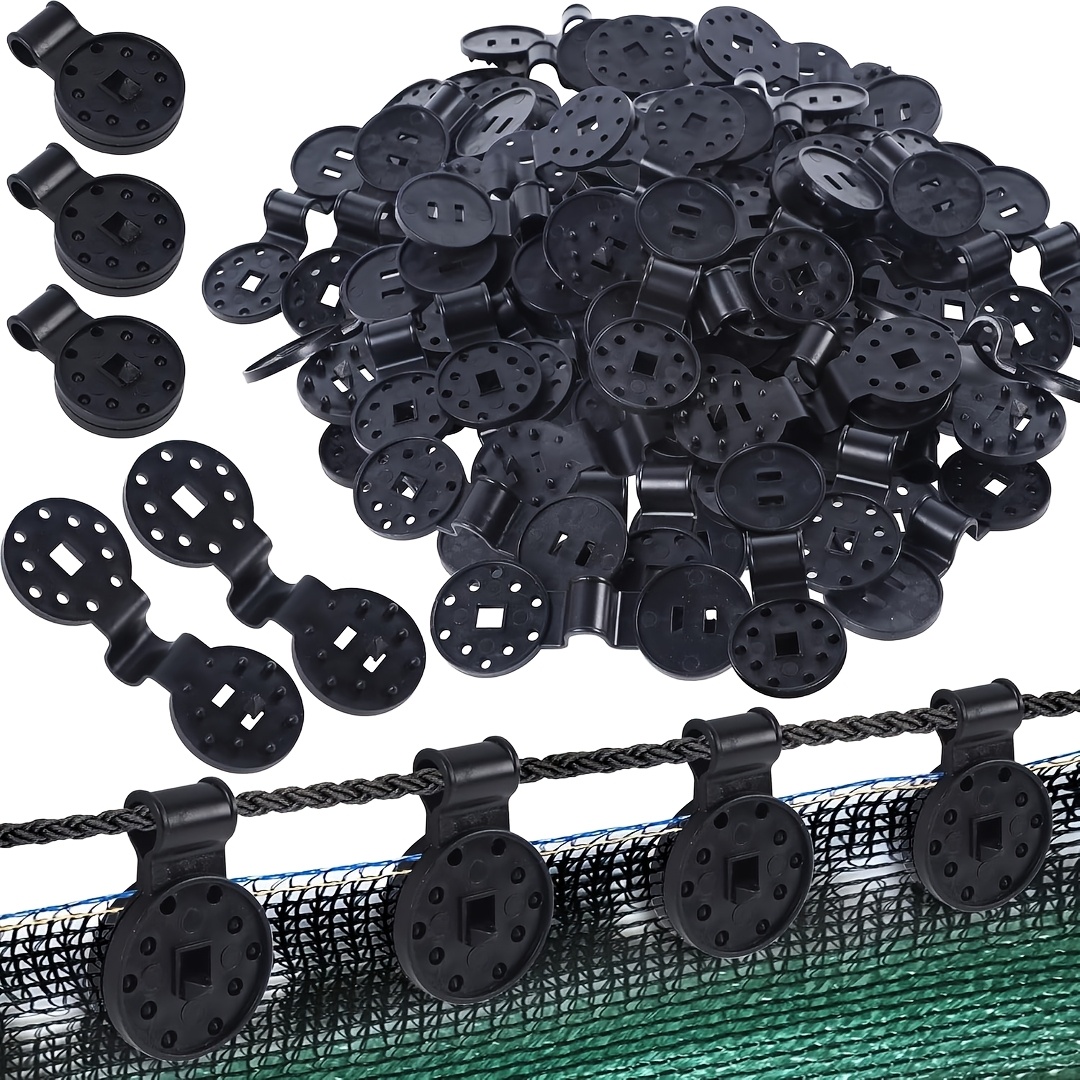 

100pcs Black Shade Cloth Clips - Pp Plastic, With Grommets For Sun Shade Netting, Patio Mesh Tarps, And Garden Fabric Accessories, Setups| Net Clips|waterproof Clips