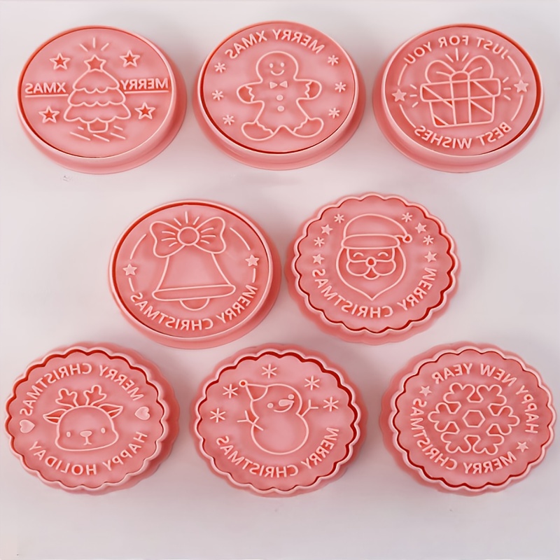 Image of 8pcs Christmas Gingerbread Snowflake Cookie Cutters - Plastic Baking Tools For Cookie Baking And Cake - Suitable For Autumn And Winter Christmas Holiday Baking Additions, Party Gifts