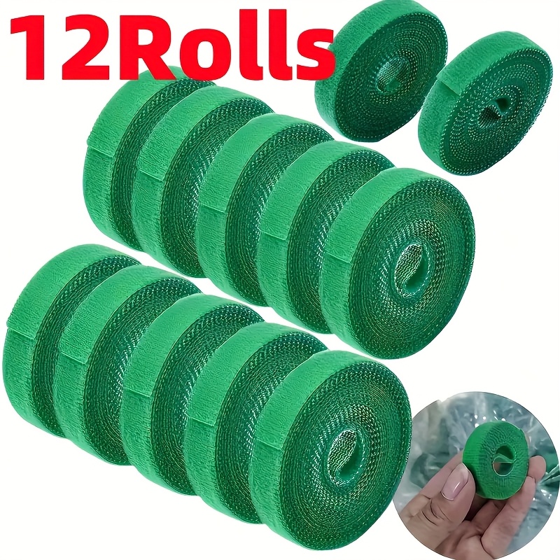 100cm 12 rolls self   plant nylon cable tie cable tie adjustable plant carabiner support garden twine bandage reusable fastener tape strip
