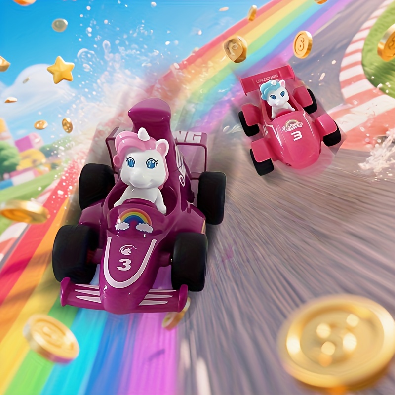 2 Pack Unicorn RC Karting Car Toys with Music And Light, Detachable Driver Figure, Enhances Parent-Child Interaction, Birthday And Christmas Gifts for Boys And Girls Age 3+ Years Old