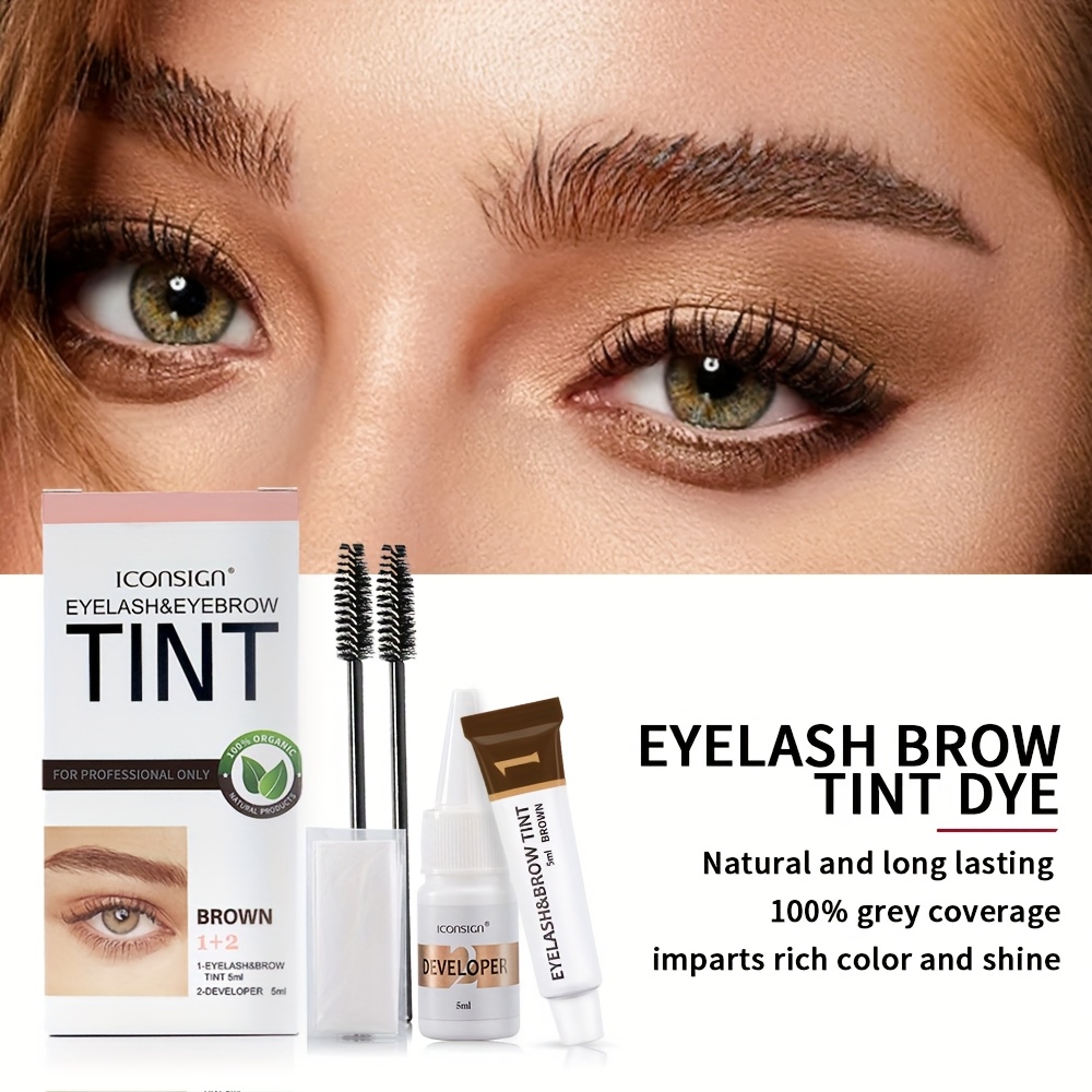 2in 1 Makeup Set for Eyelashes And Eyebrow, Providing A Natural And Dense Effect On The Eyebrow, Suitable for Small Area Dyeing, Instantly Vibrant And Long Lasting for 10 to 12 Weeks, Ideal for Salon And Home Use.