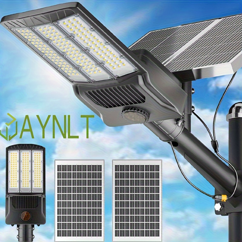 

8000w 60000mah Solar Street Lights, 800000lm Commercial Parking Lot Light Dusk To Dawn Waterproof 6500k Solar Security Flood Lights Solar Lamp For, Road, Basketball Courts