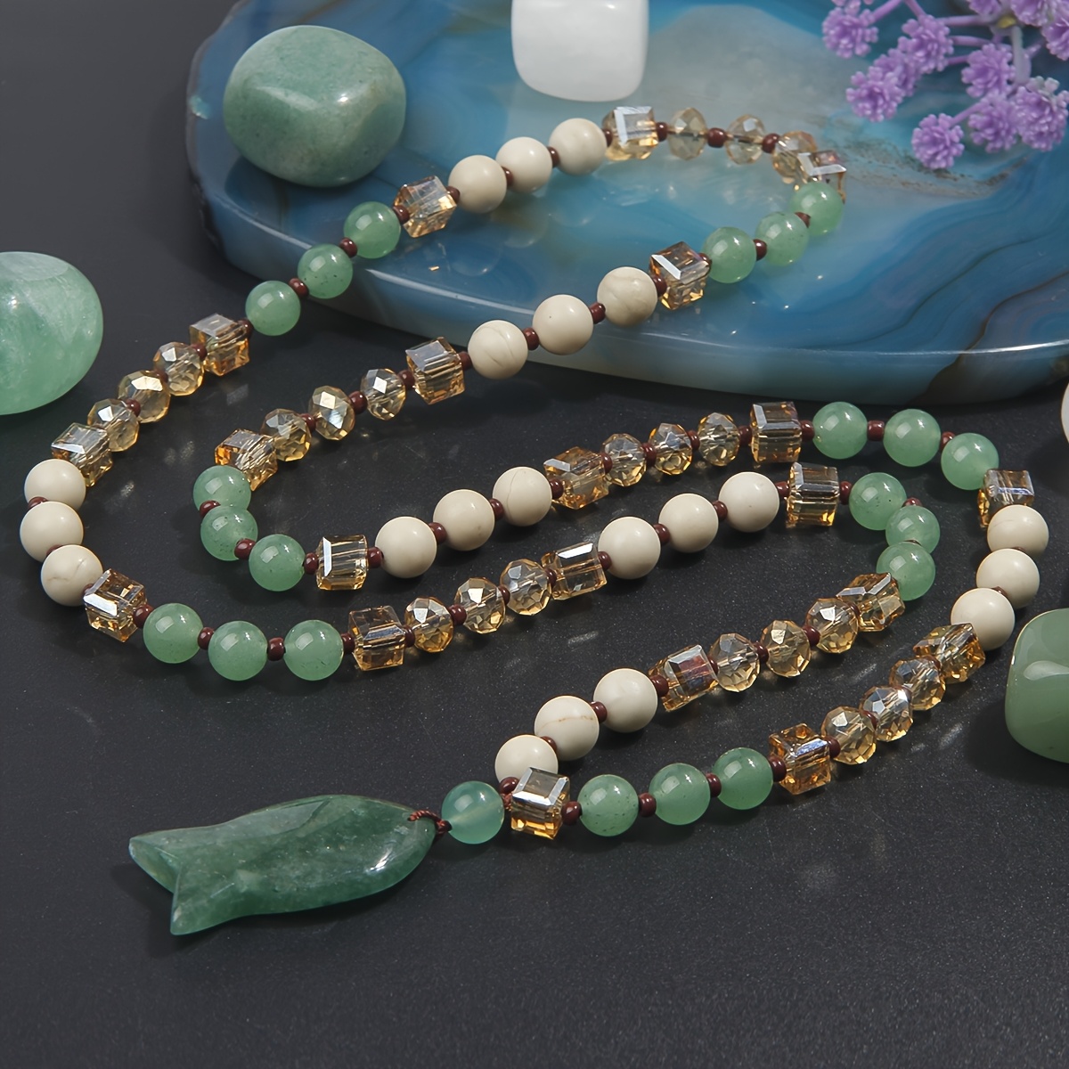 TEMU Collier avec pendentif Petit , Chaîne Longue pour Écharpe avec Perle en Naturelle, Style , Convient pour , les Fêtes ou les Occasions Spéciales