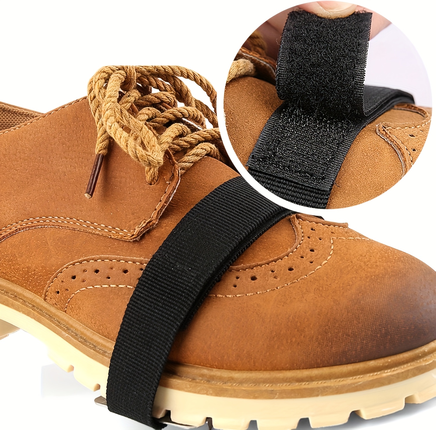 8pcs of     adjustable   traction stainless steel belt shackle suitable for driving walking and winter anti skid solutions outdoor traction assist anti rust material   grip traction enhancer driving Product details 2